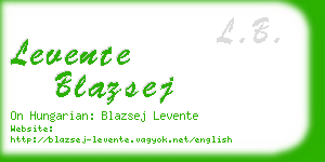 levente blazsej business card